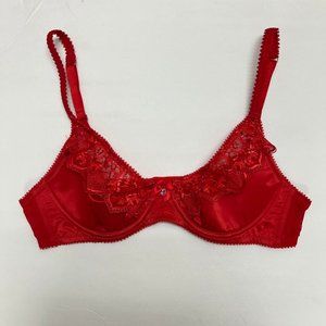 Savage X Fenty Mosaic Lace Quarter Cup Bra in Goji Berry Red